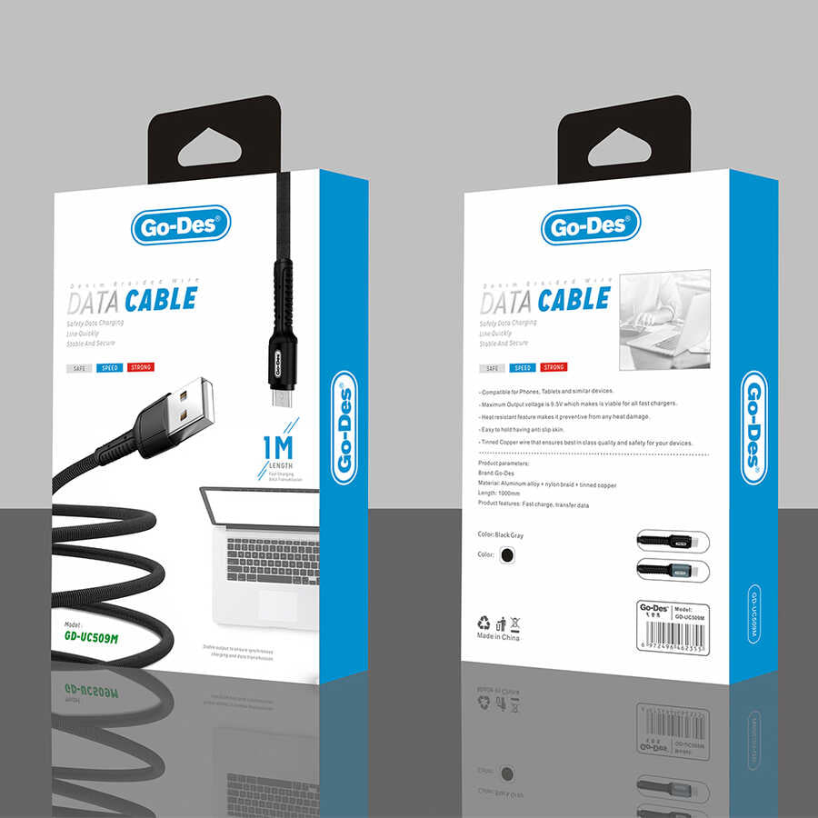 Go-Des GD-UC509 Micro Uçlu USB Şarj Kablosu - 2 Go-Des GD-UC509 Micro Uçlu USB Şarj Kablosu - 2